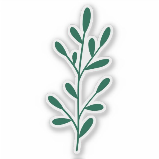 Minimal Design Green Botanical Branch Sticker (Voorkant)