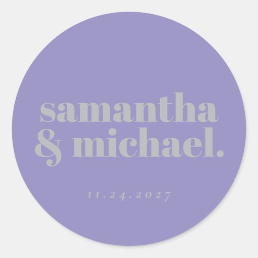 Minimal Design Lavender Silver typo Welcome Ronde Sticker (Voorkant)
