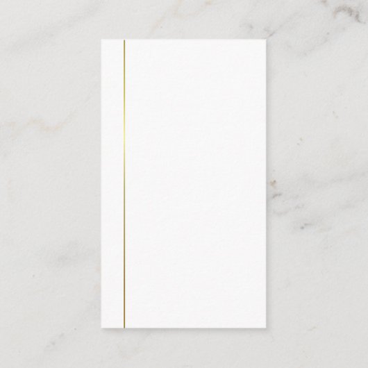 Minimal Design Modern Trendy Cool Gold White Visitekaartje (Achterkant)