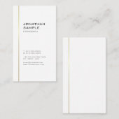 Minimal Design Modern Trendy Cool Gold White Visitekaartje (Voorkant / Achterkant)