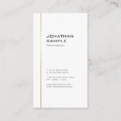 Minimal Design Modern Trendy Cool Gold White Visitekaartje (Voorkant)