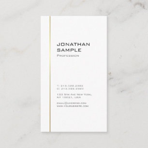 Minimal Design Modern Trendy Cool Gold White Visitekaartje