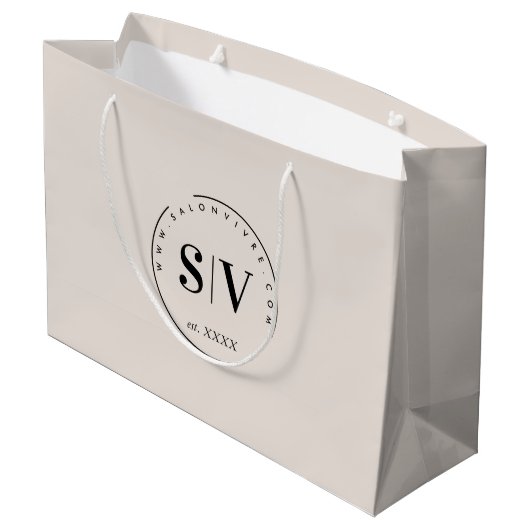 Minimal Designer Beauty Salon Business Logo Groot Cadeauzakje (Achterkant Gekanteld)