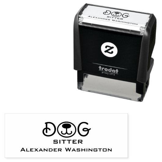 Minimal Dog Sitter Walker Business Zelfinktende Stempel (In situ)