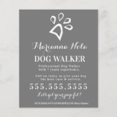 Minimal Dog Walker Walking Business Services Flyer (Voorkant)