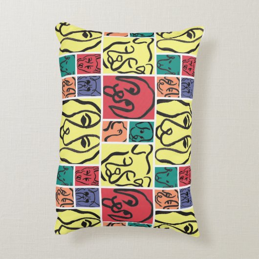 Minimal Dogs Line Art Collage Accent Kussen (Achterkant (Verticaal))