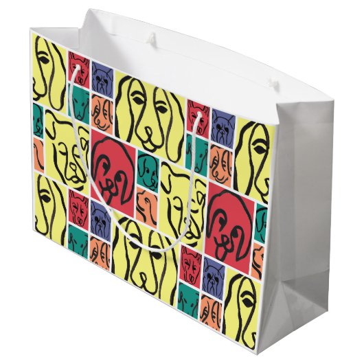 Minimal Dogs Line Art Collage Groot Cadeauzakje (Achterkant Gekanteld)