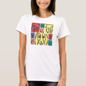 Minimal Dogs Line Art Collage T-shirt (Voorkant)
