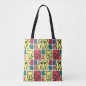Minimal Dogs Line Art Collage Tote Bag (Voorkant)