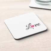 Minimal Dotted Heart Design Bier Onderzetter (Linkerzijde)