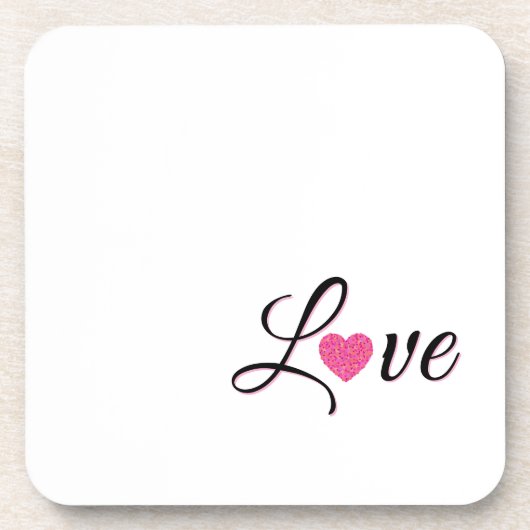 Minimal Dotted Heart Design Bier Onderzetter (Voorkant)