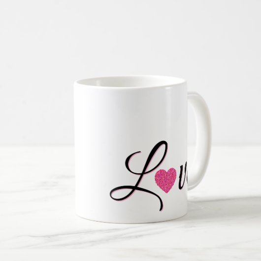 Minimal Dotted Heart Design Koffiemok (Voorkant rechts)