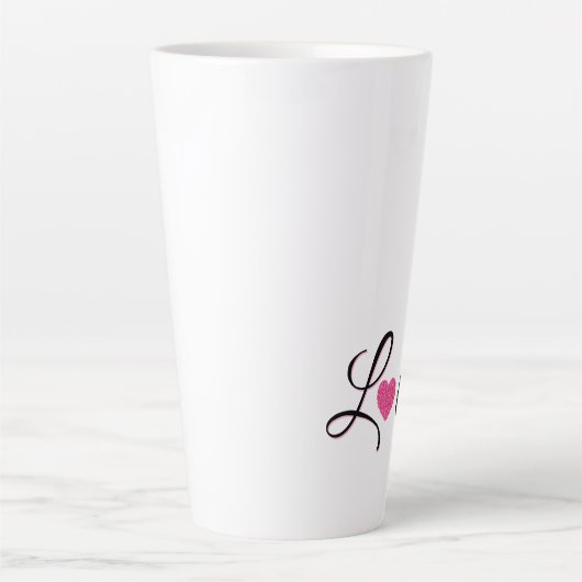 Minimal Dotted Heart Design Latte Mok (Voorkant)