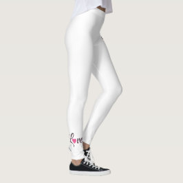 Minimal Dotted Heart Design Leggings