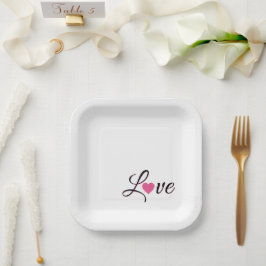 Minimal Dotted Heart Design Papieren Bordje