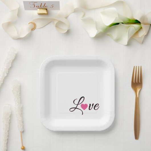 Minimal Dotted Heart Design Papieren Bordje (Huwelijk)