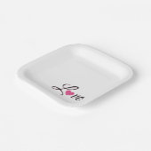 Minimal Dotted Heart Design Papieren Bordje (Gebogen)