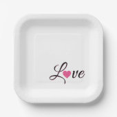 Minimal Dotted Heart Design Papieren Bordje (Voorkant)