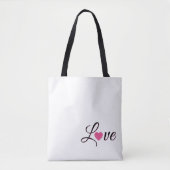 Minimal Dotted Heart Design Tote Bag (Voorkant)