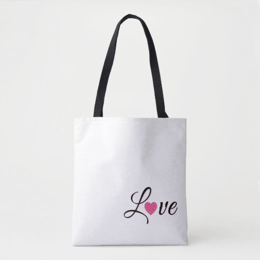 Minimal Dotted Heart Design Tote Bag (Voorkant)