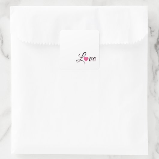 Minimal Dotted Heart Design Vierkante Sticker (Tas)