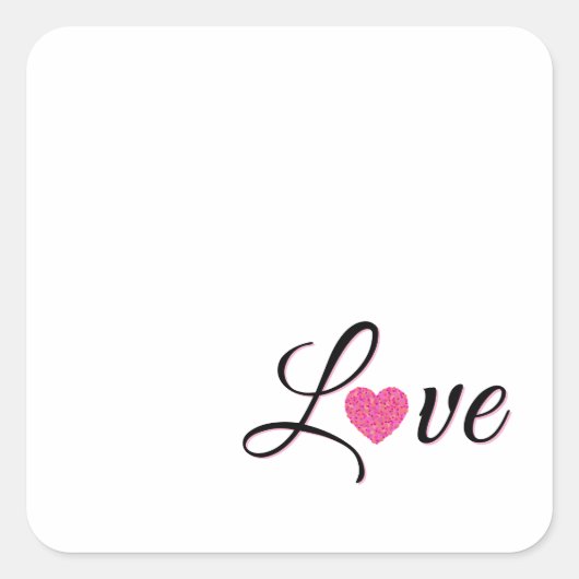 Minimal Dotted Heart Design Vierkante Sticker (Voorkant)