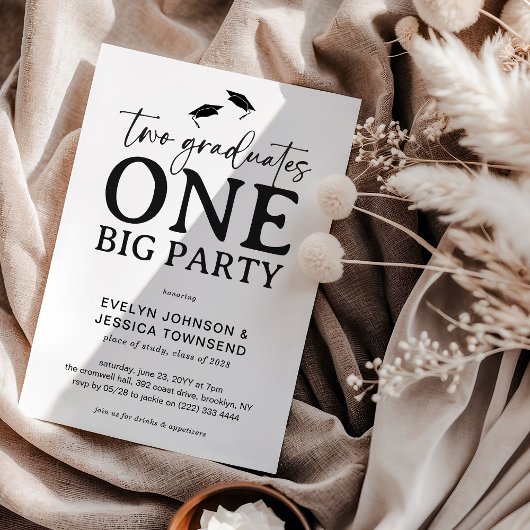 Minimal Double Graduation Party Kaart