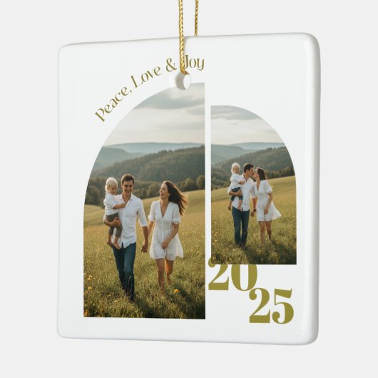 Minimal Double Sided Arch Two Photo  Keramisch Ornament (Links)