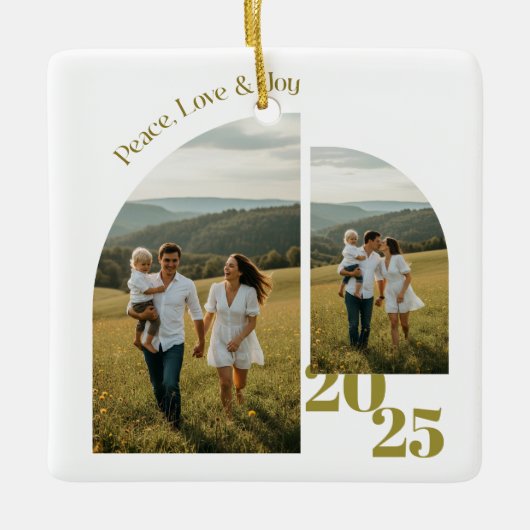 Minimal Double Sided Arch Two Photo  Keramisch Ornament (Voorkant)