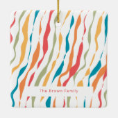 Minimal Double Sided Retro Family Photo Christmas Keramisch Ornament (Achterkant)