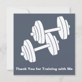 Minimal Dumbbell Grey White Square Thank You Notitiekaartje (Voorkant)