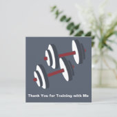 Minimal Dumbbell Grey White Thank You Card Bedankkaart (Staand voorkant)