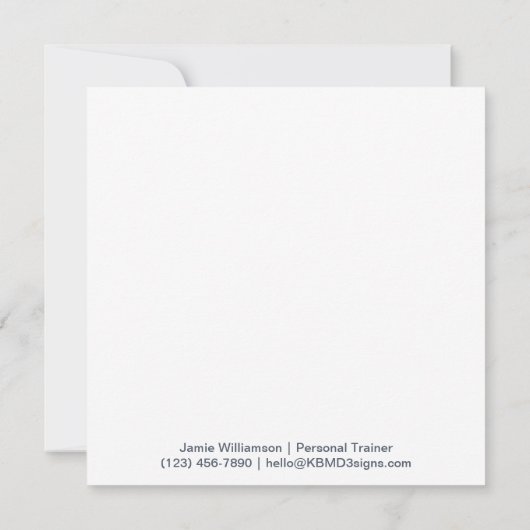 Minimal Dumbbell Grey White Thank You Card Bedankkaart (Achterkant)
