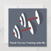 Minimal Dumbbell Grey White Thank You Card Bedankkaart (Voorkant)