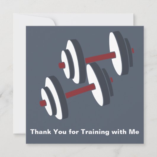 Minimal Dumbbell Grey White Thank You Card Bedankkaart (Voorkant)