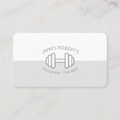 Minimal Dumbbell Personal Trainer Grijs & Wit Visitekaartje (Voorkant)