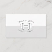 Minimal Dumbbell Personal Trainer Grijs & Wit Visitekaartje (Voorkant)