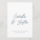 Minimal Dusty Blue Cards & Gifts Sign Kaart (Voorkant)