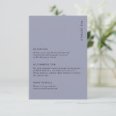 Minimal Dusty Blue Modern Simple Wedding Details Informatiekaartje (Staand voorkant)