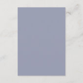 Minimal Dusty Blue Modern Simple Wedding Details Informatiekaartje (Achterkant)