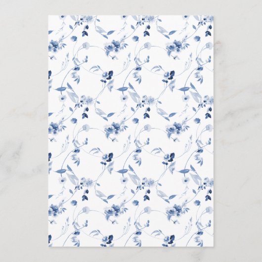 Minimal Dusty Blue Monogram Wedding Invitation Kaart (Achterkant)