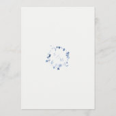 Minimal Dusty Blue Monogram Wreath Wedding  Kaart (Achterkant)