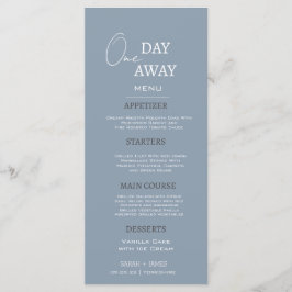 Minimal Dusty Blue op een dag weg repetitie diner Menu