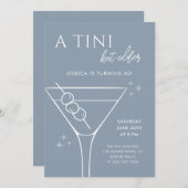 Minimal Dusty Blue Tini Bit Ouder 40ste Verjaardag Kaart (Voorkant / Achterkant)