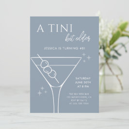 Minimal Dusty Blue Tini Bit Ouder 40ste Verjaardag Kaart