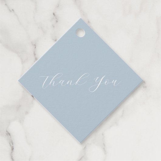 Minimal Dusty Blue Wedding Dank u Bedankjes Labels (Voorkant)
