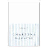 Minimal Dusty Blue Wedding Place Card  Kaart (Voorkant)