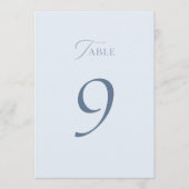Minimal Dusty Blue Wedding Table Numbers 1–19 Bedankkaart (Voorkant)