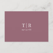 Minimal Dusty Pink Wedding Details Informatiekaartje (Achterkant)
