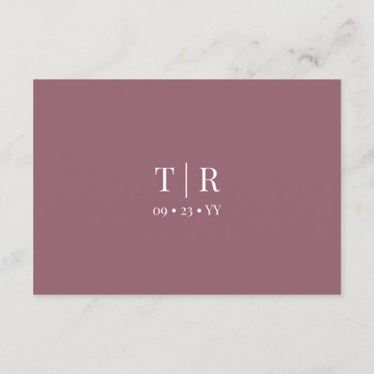 Minimal Dusty Pink Wedding Details Informatiekaartje (Achterkant)